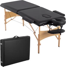 Massage Bed Portable Massage Table 2 Fold Lash Spa Bed Adjustable 28 inch Wide