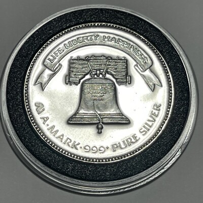 1982 Pursuit of Life Liberty Happiness 1 Troy Oz .999 Fine Silver