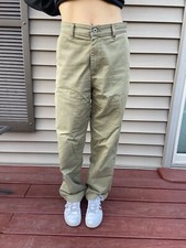 Vtg Calvin Klein Khaki Sz 8 Weekend Khaki Green Relaxed Leg Flat Front Y2K