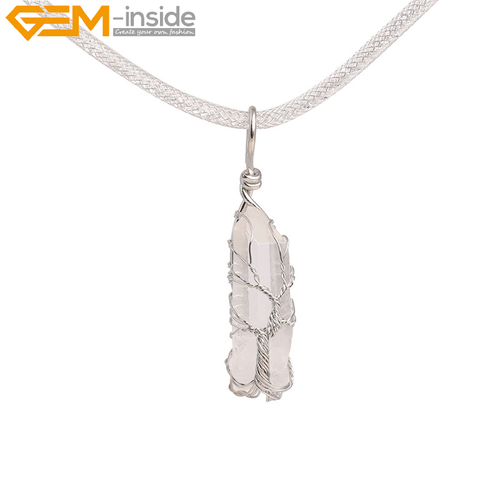Natural Life Tree Chakra Rock Quartz Jewelry Pendant Necklace16'' Energy Healing - Picture 21 of 30