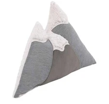 NoJo Little Love Mountain Shaped Decorative Pillow Sherpa Gray White NWT 18”x11”