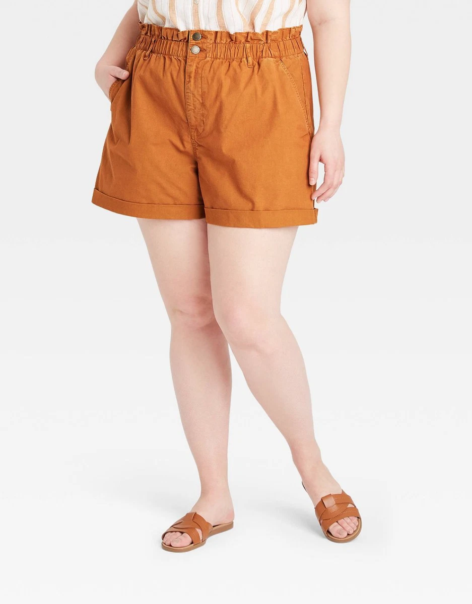 Plus size deals orange shorts