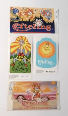 4 x Aufkleber De Efteling Freizeitpark Kaatsheuvel NL Eintrittskarten Parkticket