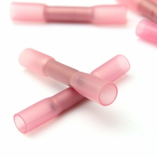 100 PCS Red 18-22 AWG Heat Shrink Butt Connectors Crimp Waterproof Terminals - Picture 4 of 9