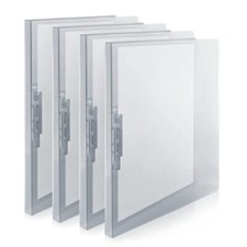 Punchless Clamp Binder Folder 4 Pack Gray - 8.5x11" Clear Binder with Metal C...