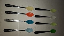 Vintage Gerber Coated Baby Spoons Assorted Colors 5 Inch. China. Lot Of 8
