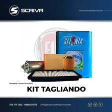 KIT TAGLIANDO 4 LT SELENIA GAS 5W40 +3 FILTRI FIAT 500L 0.9 METANO NATURAL POWER