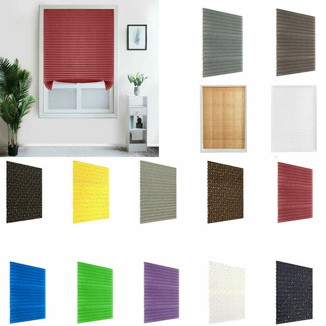 SelfAdhesive Pleated Blinds Half Blackout Bathroom Kitchen Window