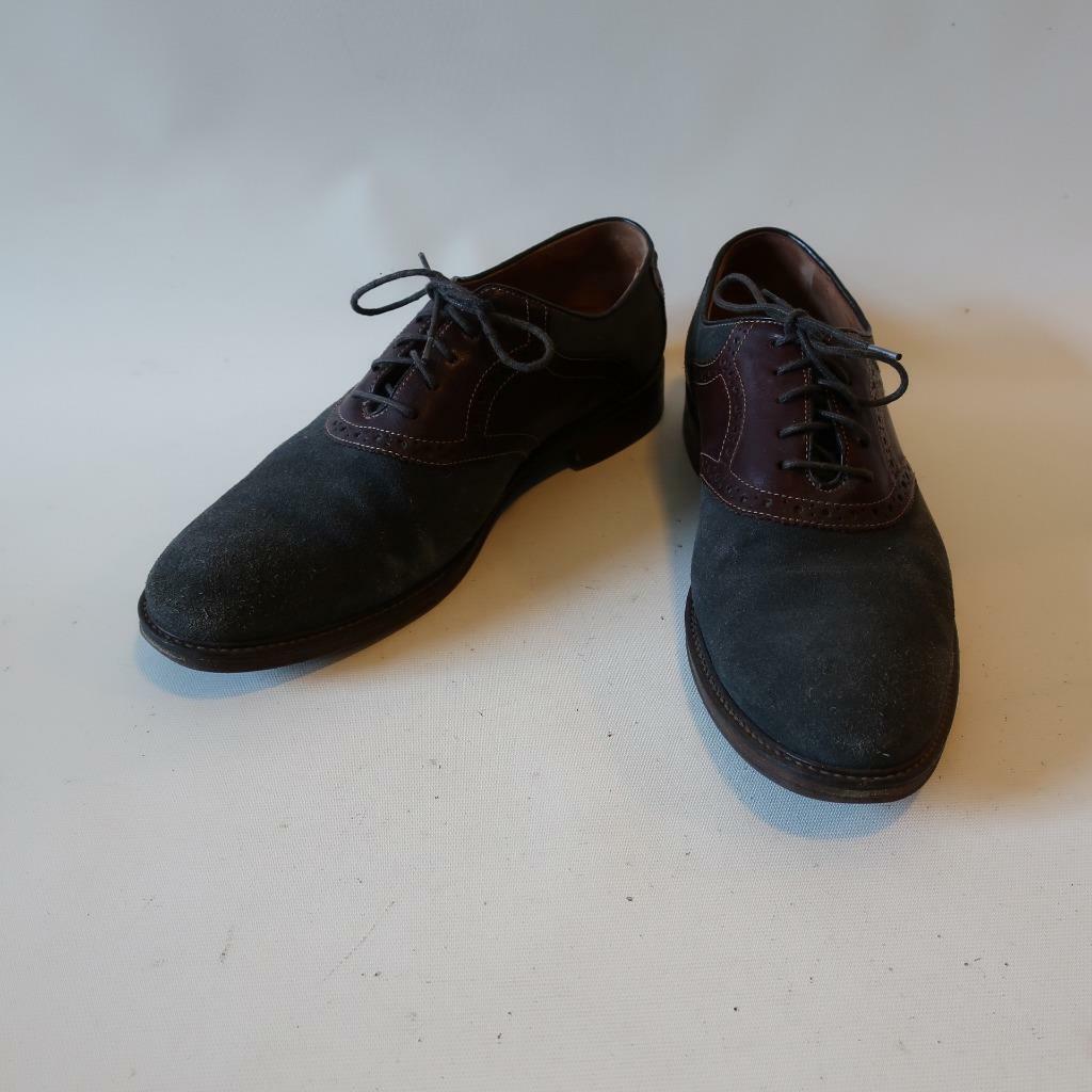 MENS JOHNSTON MURPHY BRENNER BROWN CAMEL WAXED SUEDE SHOES SZ