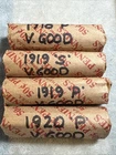 Lot of 4 Wheat Cent Rolls Penny Rolls Very Good 1918 1919x2 1920