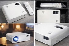 Portable Mini Projector 1080P HD Home Theater LED Projector W/Remote -White- New