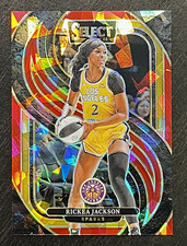 Rickea Jackson #’d/299 Red Ice Prizm 2025 Panini Select #190 Los Angeles Sparks