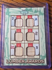 MANTLE / MARIS / BANKS - 2025 LEAF LUMBER AWARDS - GAME USED BATS  #d 2/2 SWEET!