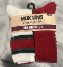 Muk Luks Women's Crew Height Cozy Boot Socks, Size 6-11, 6-Pack New In Package