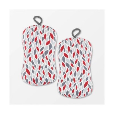 Petals Print 2pk Scrub Sponge Pink - 2ct - Mu Kitchen
