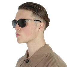 Burberry Grey Rectangular Men's Sunglasses BE4181 300187 58 BE4181 300187 58