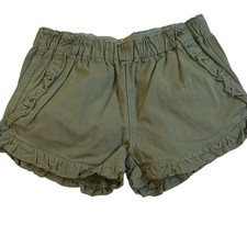 Crewcuts Ruffle Chino Shorts sz 10 Elastic Waist Shorts Army Green