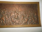 Antique Repousse Bas Relief Cyrillic 'Art Of Armenia' Russia Battle Scene — photo 3