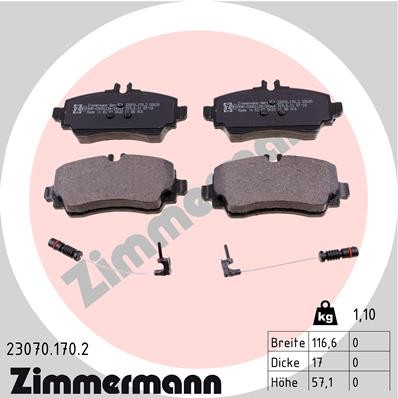 Zimmermann brake pad set, disc brake 23070.170.2