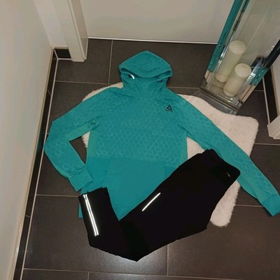 Neu sportset M 40 42 Reebok Sportjacke Türkis Thermoshirt Sporthose TopZustand