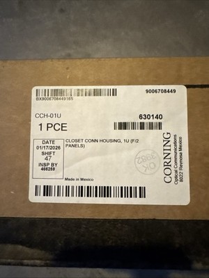 Corning CCH-01U Closet Connector Housing Patch Panel 1U Rack Mount Fiber Optic
