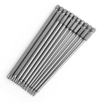Extra Long Security Torx Bit Set, Extended Tamper Proof Star Bit Set, 11 PCS T6-