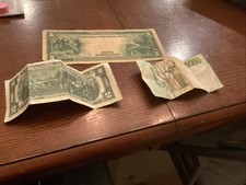 Rare District Oversized Five Dollar Bill, Two Dollar Bill, Italian 5000 Lire