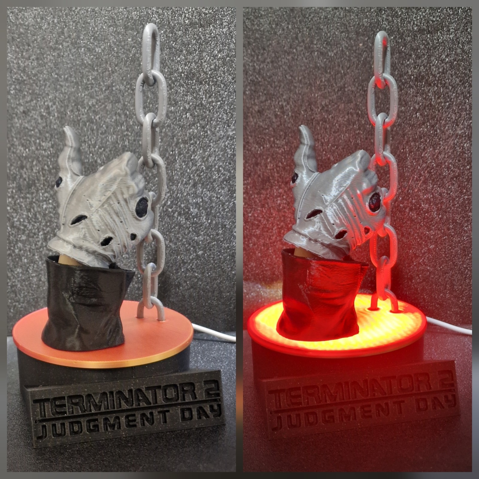 Lámpara T-800 Terminator 2 Judgement Day Light Up Schwarzenegger mano volveré