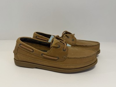 Life Outdoors Men's Two-Eyelet Leather Casual Boat Shoe 10.5 Camel 607379