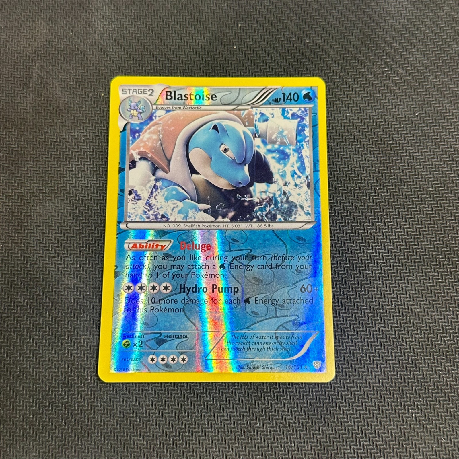 Pokemon TCG · Blastoise 16/101 · Reverse Holo Rare · B&W: Plasma Blast (2013) LP