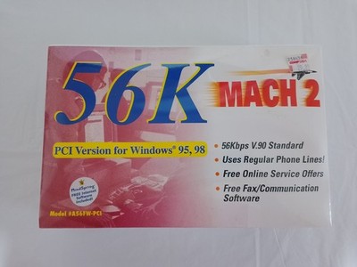 56K MACH 2 INTERNAL DATA/FAX MODEM PCI VERSION FOR WINDOWS 95, 98 NEW & SEALED