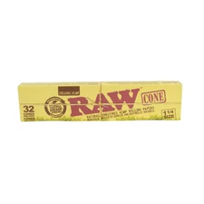 RAW Organic 1¼ Pre-Rolled Cones – 1 Pack (32 Cones) + FREE Gift 🎁