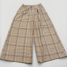 GiGio USA Tan Plaid Wide-leg Belt Loop High Waist Flannel Palooza Pants Med
