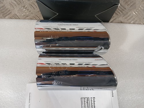 AUDI A5 8T 2008-2016 GENUINE CHROME EXHAUST TRIMS SET OF 2 8K0253825AB - Picture 4 of 8