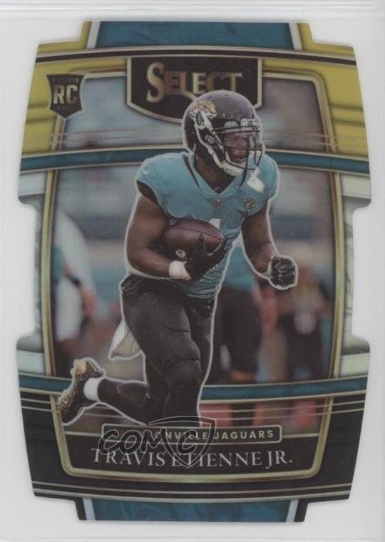 2021 Select Concourse Black & Gold Prizm Die-Cut Travis Etienne Jr #54 Rookie RC
