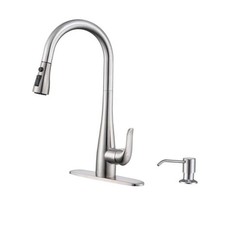 Kitchen Faucet with Soap Dispenser and Pull Down Brushed Nickel Standard