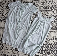 Women s Vintage Duster Nightgown Set Light Green Lace Victorian KOMAR