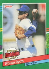 1991 Donruss - Nolan Ryan  Highlights. 300th Win.    Rangers.  #BC-15