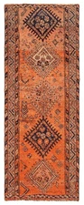 3'8" x 9'7" Vintage Hand-knotted Runner Rug Traditional Oriental Wool Carpet