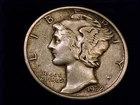 1938-D  Mercury Dime, Very Fine Grade.