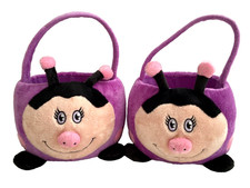 Plush Easter Basket Pails Ladybugs 12"x 8" Pillow Pets