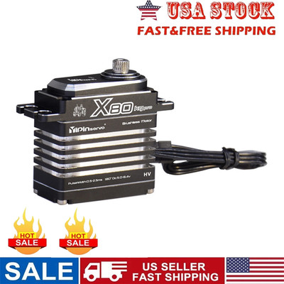 180° 80kg Metal Gear Waterproof Brushless Servo For RC 1/8 Crawler RC Car USA