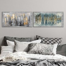 Quadri Astratti su Tela |Q1556| Decorazione Moderna per Camera da Letto