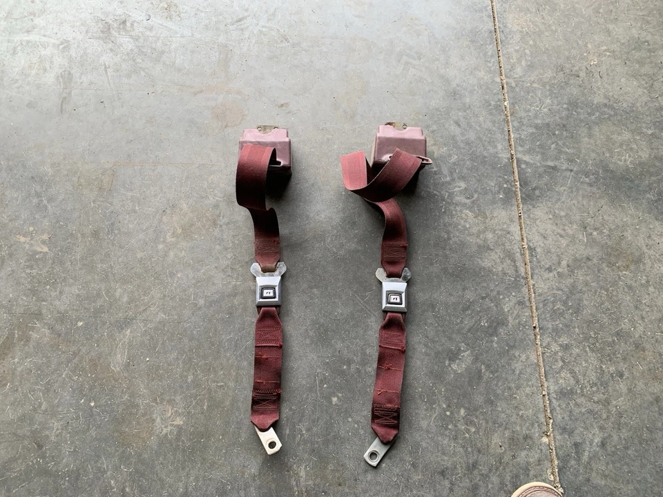 AMC Eagle Rear Seatbelts Maroon 1980-88 Coupe, Sedan, Wagon - Image 2 of 4