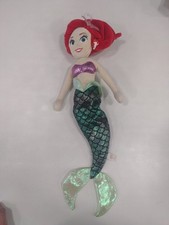 TY DISNEY SPARKLE ARIEL PLUSH DOLL "THE LITTLE MERMAID" 17” TY TAG TORN