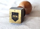 ANTIQUE ANTIQUE 19TH CENTURY NAPOLEON III BRONZE STAMP SEAL - COAT OF ARMS