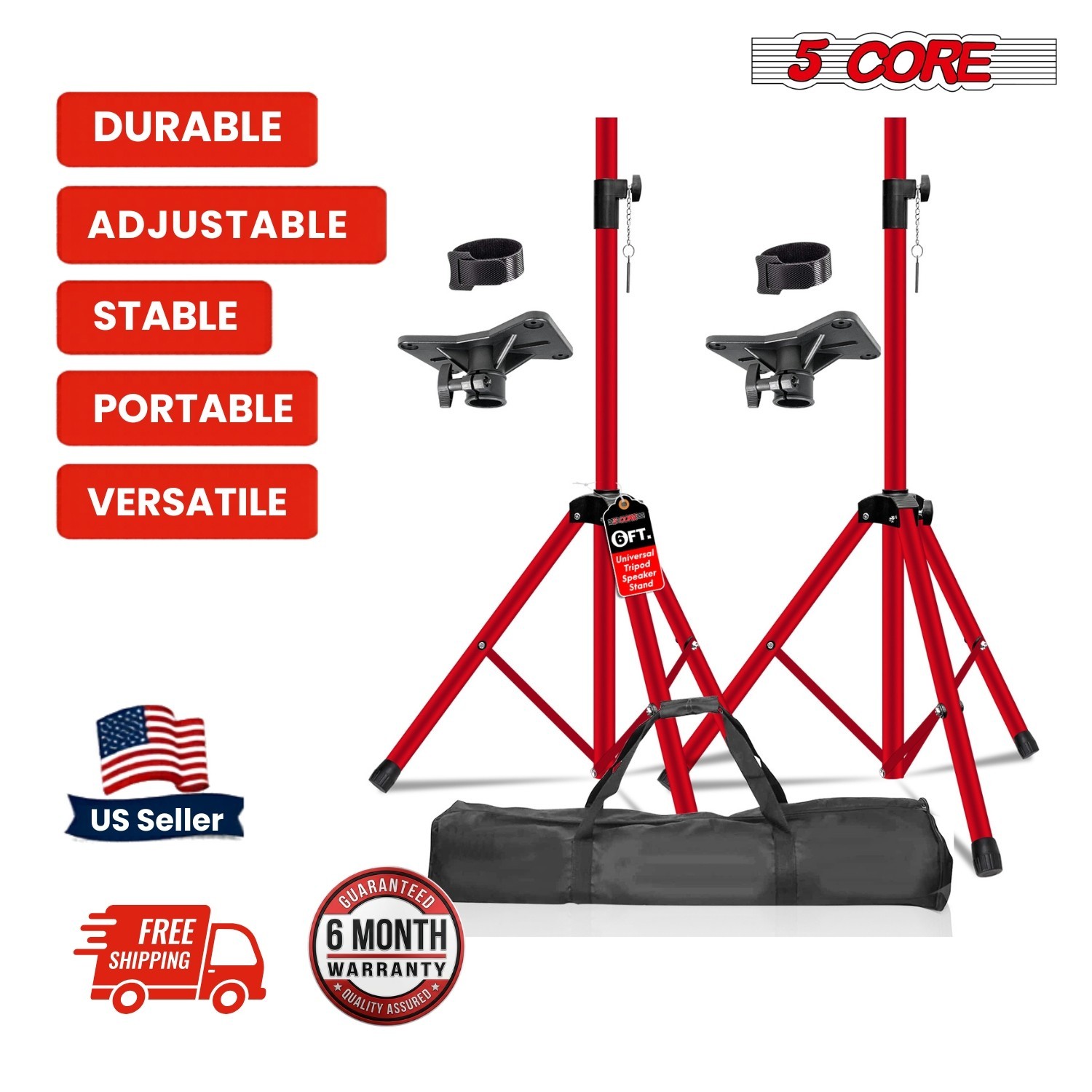 Pair Adjustable Heavy Duty Pa Dj Studio Monitor Stands