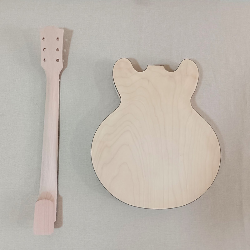 6 String DIY Electric Guitar Kit Colored Trapezoid Inlay Fretboard HWCB