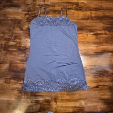 Maurices Lace Trim Cami Tank Top Sz S Grey Layering Fairy Romantic Y2K Step