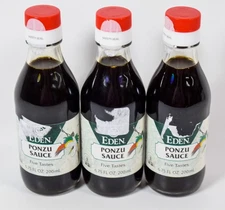 3 Eden Foods PONZU SAUCE Five Tastes 6.75 fl oz bottle Lot#3702